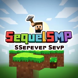 A logo design for a Minecraft-themed server named 'SequelSMP'