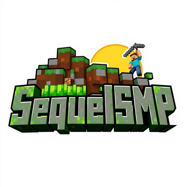 A logo design for a Minecraft-themed server named 'SequelSMP'