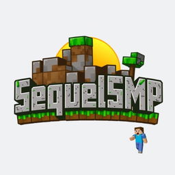 A logo design for a Minecraft-themed server named 'SequelSMP'