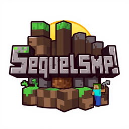 A logo design for a Minecraft-themed server named 'SequelSMP'