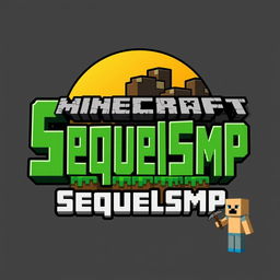 A logo design for a Minecraft-themed server named 'SequelSMP'