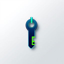 A sleek and modern keychain logo design featuring a minimalist key silhouette