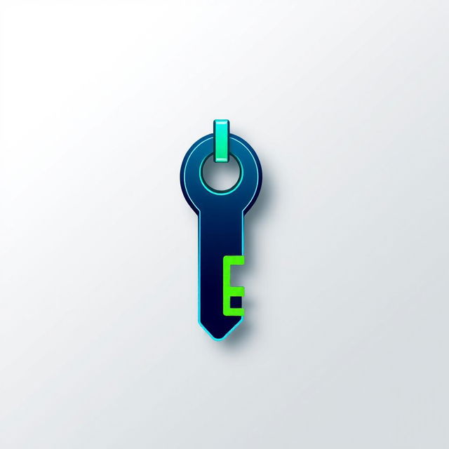 A sleek and modern keychain logo design featuring a minimalist key silhouette