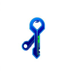 A sleek and modern keychain logo design featuring a minimalist key silhouette