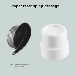 A minimalist spray cap design, featuring a sleek and simple profile, with a diameter of 65 mm