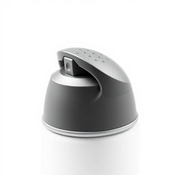 A stylish and minimalist design for a spray paint can cap, featuring a sleek and modern profile with smooth curves and a matte finish, adorned with subtle geometric patterns