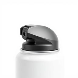 A stylish and minimalist design for a spray paint can cap, featuring a sleek and modern profile with smooth curves and a matte finish, adorned with subtle geometric patterns