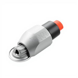 A stylish and minimalist design for a spray paint can cap, featuring a sleek and modern profile with smooth curves and a matte finish, adorned with subtle geometric patterns