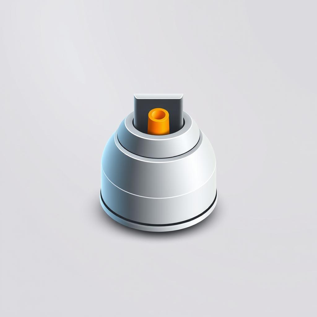 A stylish and minimalist design for a spray paint can cap, featuring sleek lines and a modern aesthetic
