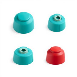 A sleek and minimalist design for a spray paint can cap, emphasizing simplicity and elegance