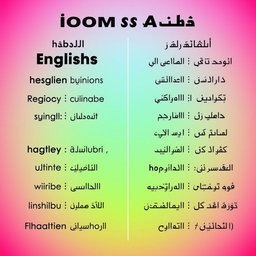 A visually appealing graphic showcasing various idioms in English along with their Arabic translations