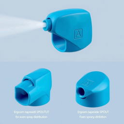 A sleek and modern spray adhesive cap design, featuring an ergonomic shape that fits comfortably in the hand