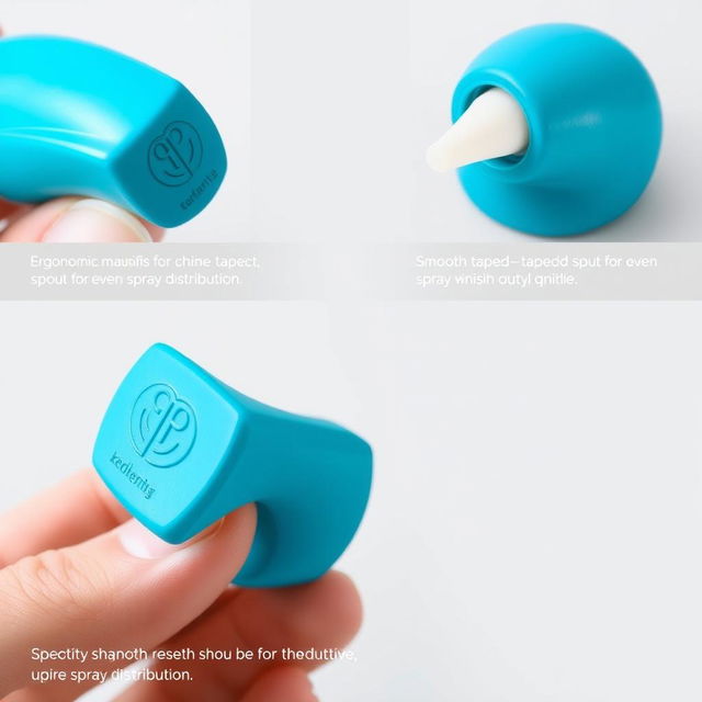 A sleek and modern spray adhesive cap design, featuring an ergonomic shape that fits comfortably in the hand