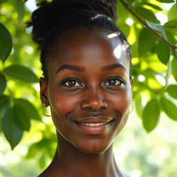 A portrait of a person with a clear face, showcasing a natural look