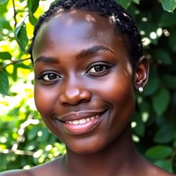 A portrait of a person with a clear face, showcasing a natural look