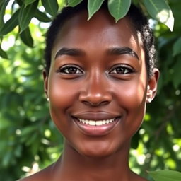 A portrait of a person with a clear face, showcasing a natural look