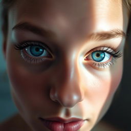 A close-up of a person's face, focusing on the eyes