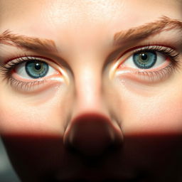 A close-up of a person's face, focusing on the eyes