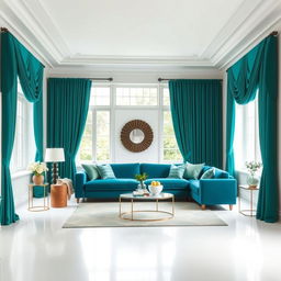 A beautifully designed drawing room featuring white walls that provide a bright and airy atmosphere