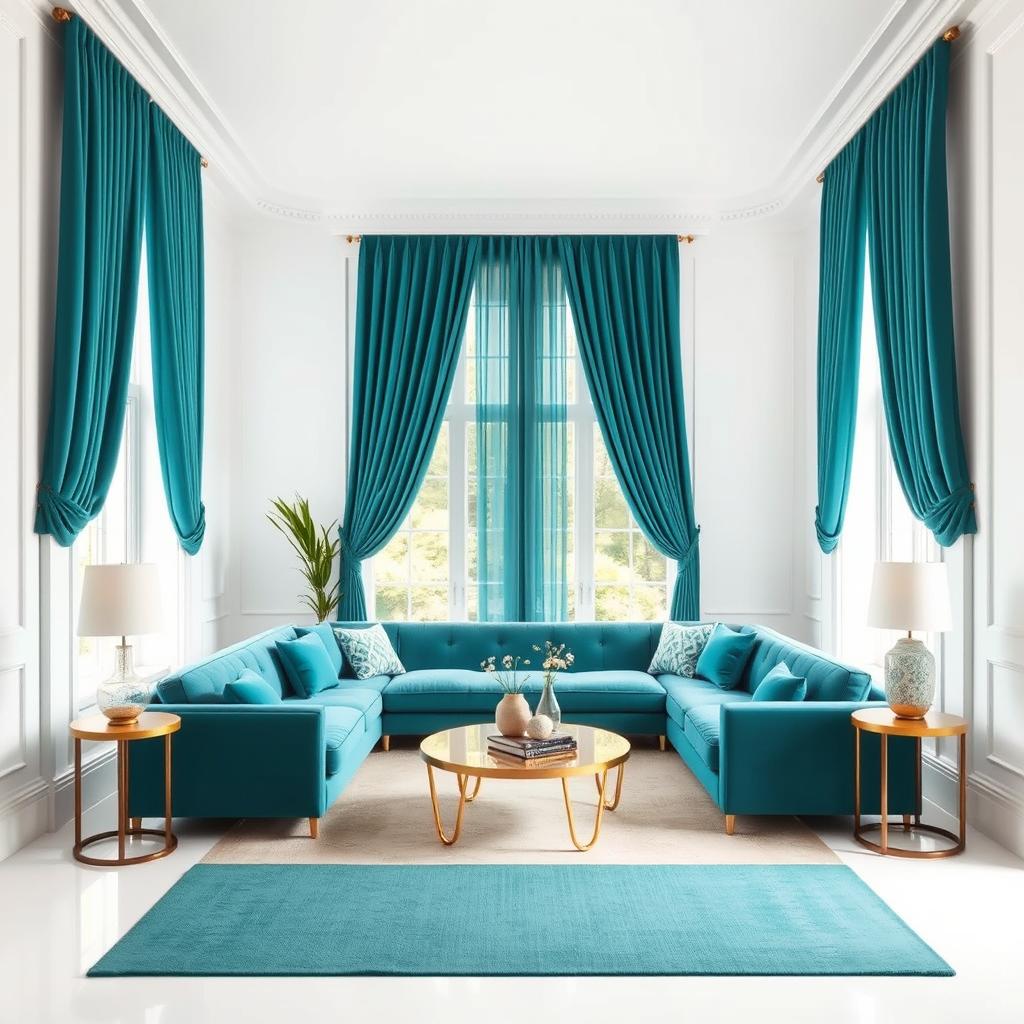 A beautifully designed drawing room featuring white walls that provide a bright and airy atmosphere