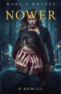 A novel cover featuring a woman in the foreground, crying with her face obscured by her hands, conveying deep emotions of sadness and vulnerability