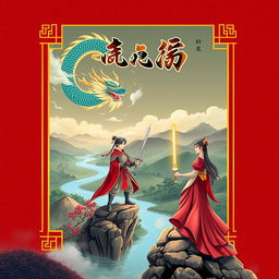 A digital storybook cover depicting a scene from an ancient Chinese tale