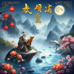 A captivating digital storybook cover inspired by an ancient Chinese story