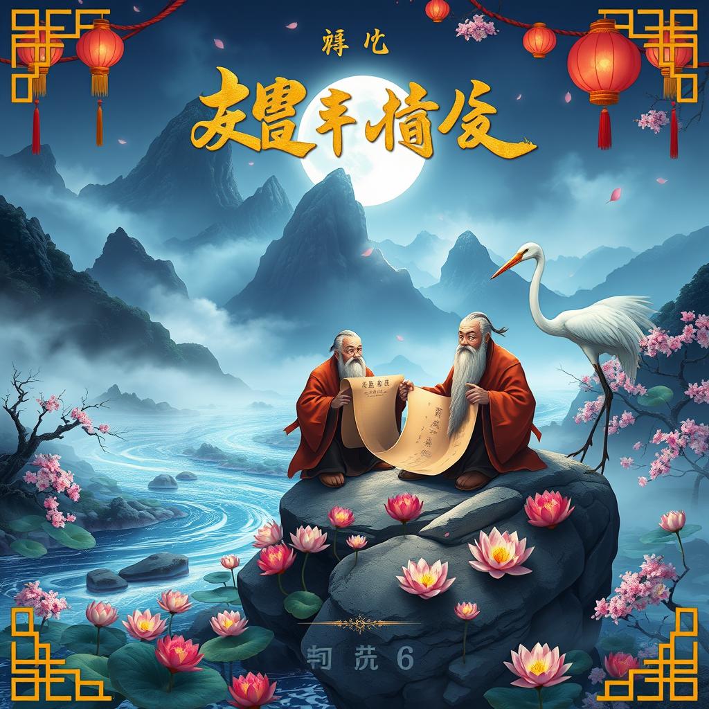 A captivating digital storybook cover inspired by an ancient Chinese story