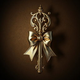 A beautiful and intriguing abstract representation of a classic, elegant key, designed with ornate details and luxurious materials