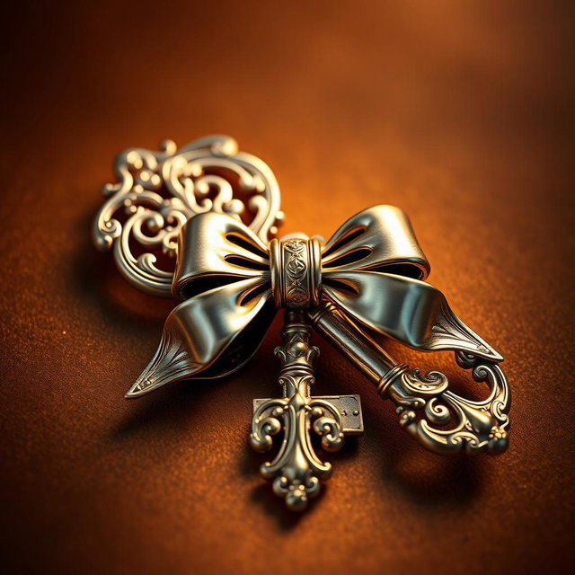 A beautiful and intriguing abstract representation of a classic, elegant key, designed with ornate details and luxurious materials