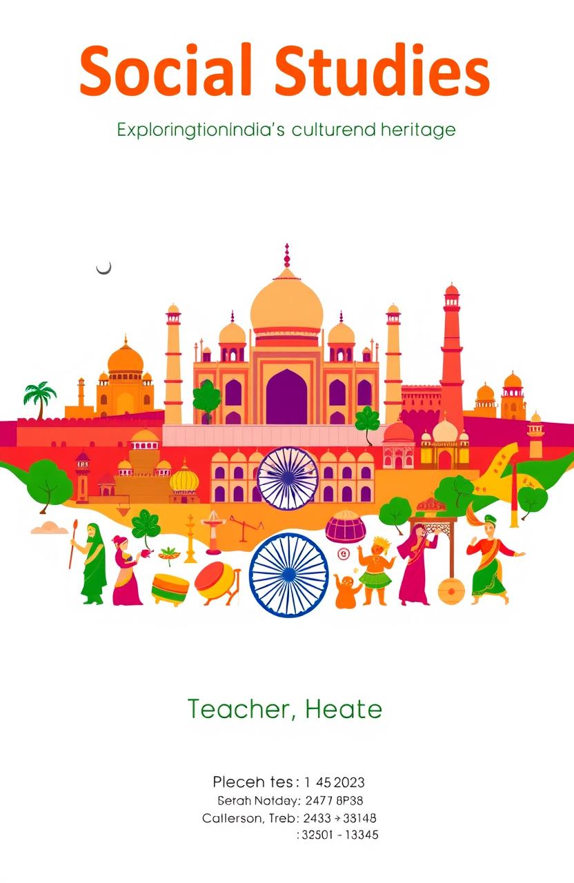 A visually appealing cover page design for social studies in an online teaching context in India