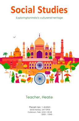 A visually appealing cover page design for social studies in an online teaching context in India