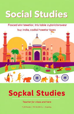 A visually appealing cover page design for social studies in an online teaching context in India