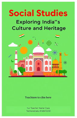 A visually appealing cover page design for social studies in an online teaching context in India