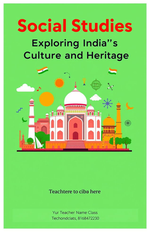 A visually appealing cover page design for social studies in an online teaching context in India