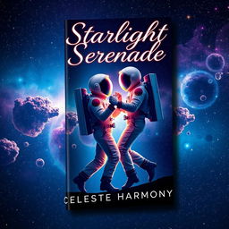 A stunning book cover design for 'Starlight Serenade' by Celeste Harmony