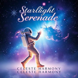 A stunning book cover design for 'Starlight Serenade' by Celeste Harmony