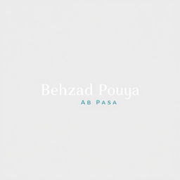 A logo design featuring the English text "Behzad Pouya Ab Parsa" in a clean, modern, and elegant font