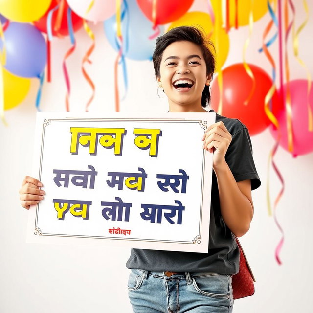 A celebratory image featuring a person smiling widely, holding a large poster or certificate that reads 'رتبه ۵۰۰ کنکور انسانی سال ۱۴۰۴ شدم' in bold, eye-catching letters