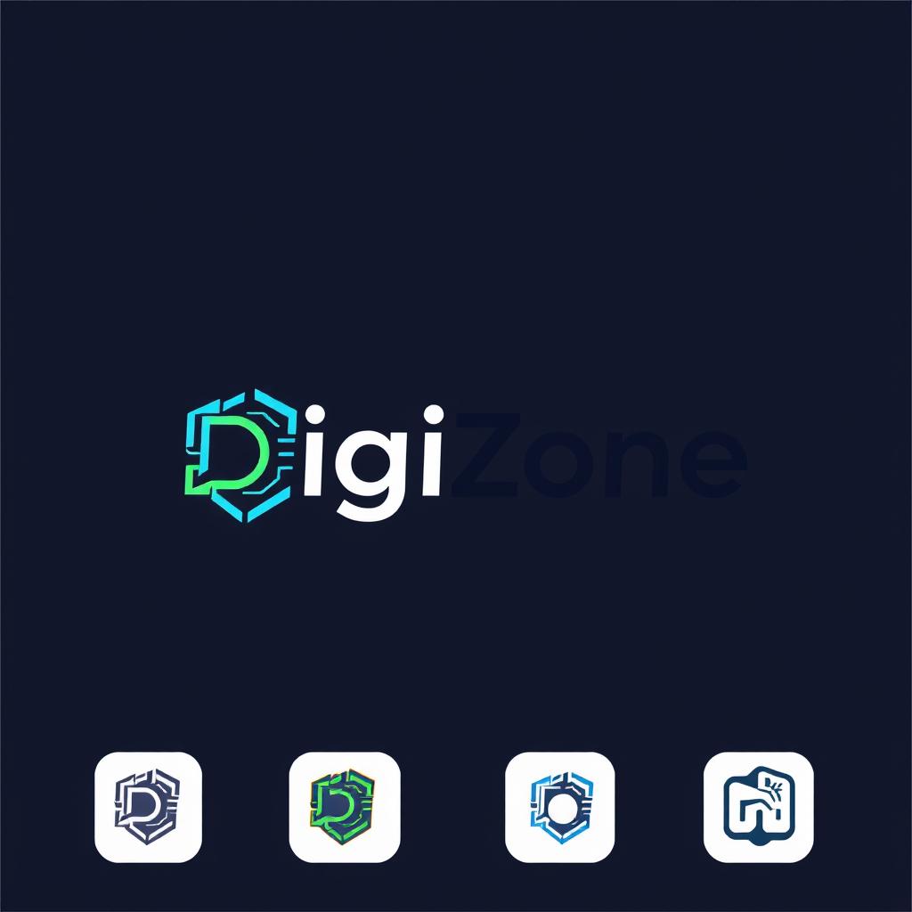 A modern and sleek logo design for an app called 'DigiZone'