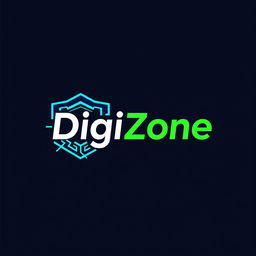 A modern and sleek logo design for an app called 'DigiZone'