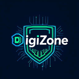 A modern and sleek logo design for an app called 'DigiZone'