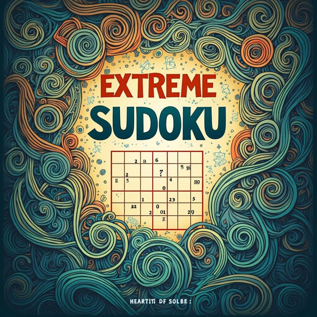 A vibrant and engaging book cover design for 'Extreme Sudoku'