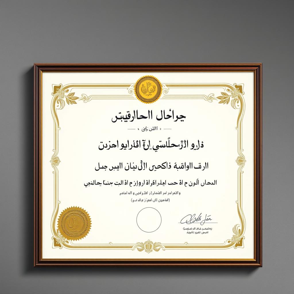 A high-quality, realistic depiction of a bachelor's degree certificate in Agriculture
