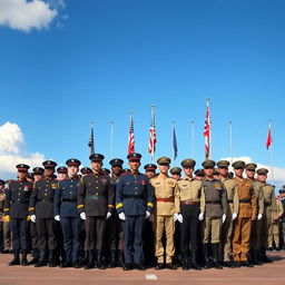 A group of seventy-two individuals in military uniform, standing in formation on a parade ground