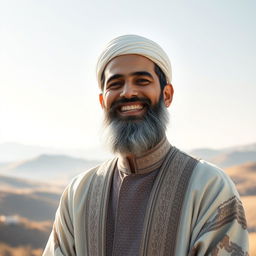 An image of Imam Zaman smiling innocently, radiating peace and wisdom