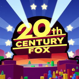 A stylish and dynamic representation of the iconic 20th Century Fox logo in a ROBLOX-inspired design