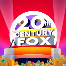 A stylish and dynamic representation of the iconic 20th Century Fox logo in a ROBLOX-inspired design