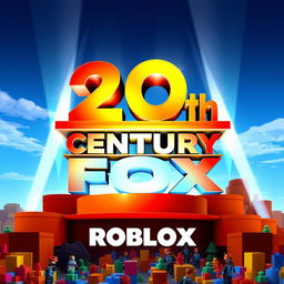 A stylish and dynamic representation of the iconic 20th Century Fox logo in a ROBLOX-inspired design