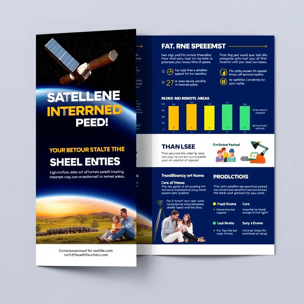 A visually appealing brochure design showcasing the benefits of satellite internet speed